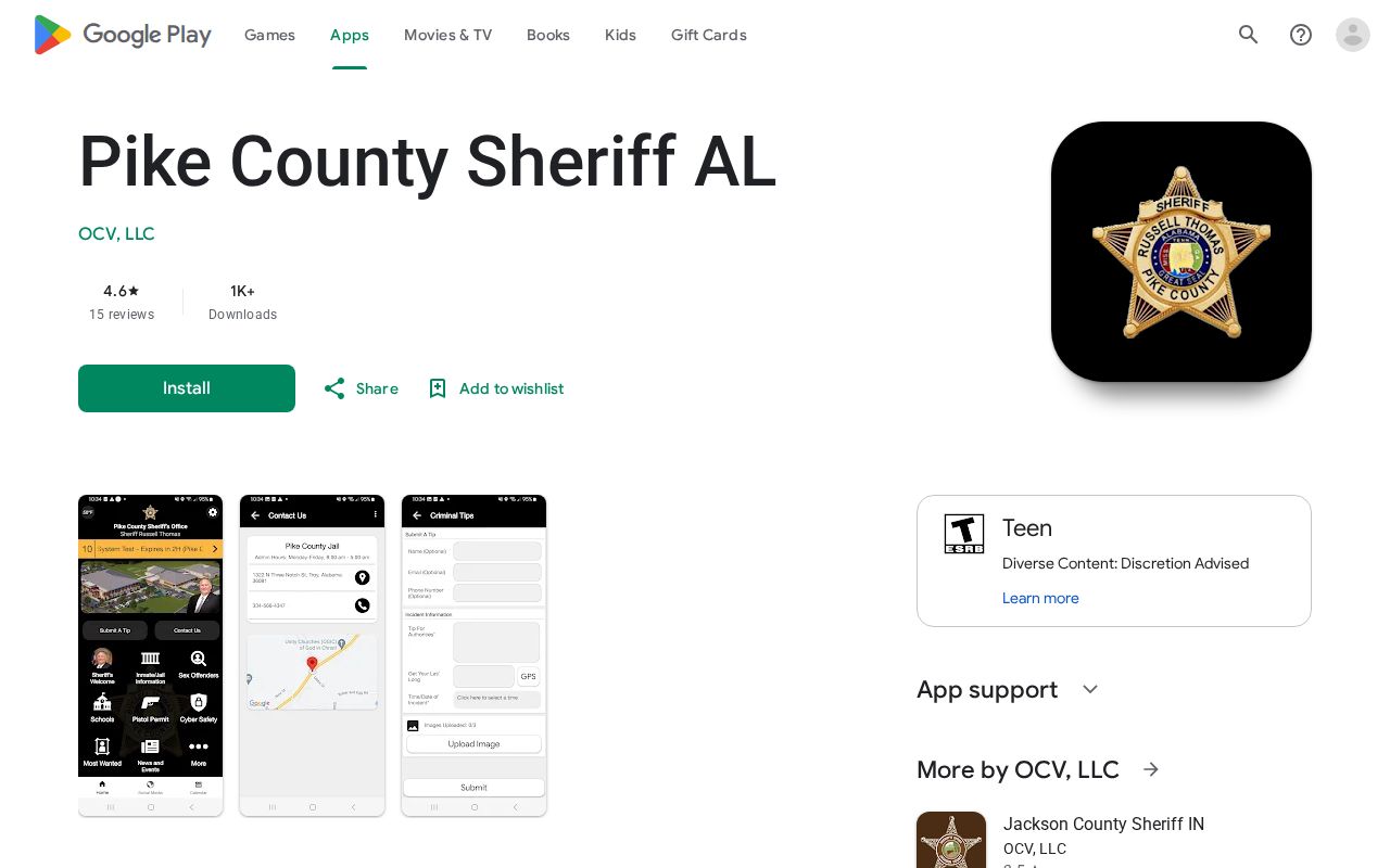 Official Pike County Sheriff Alabama app listing on Google Play